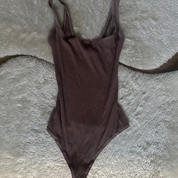 Skims Cotton Rib Bodysuit - Umber - Size Small - Picture 2 of 4